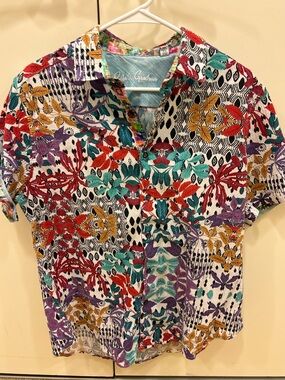 Robert Graham Studio 54 Button-Front Shirt Seersucker Short Sleeve Classic Fit